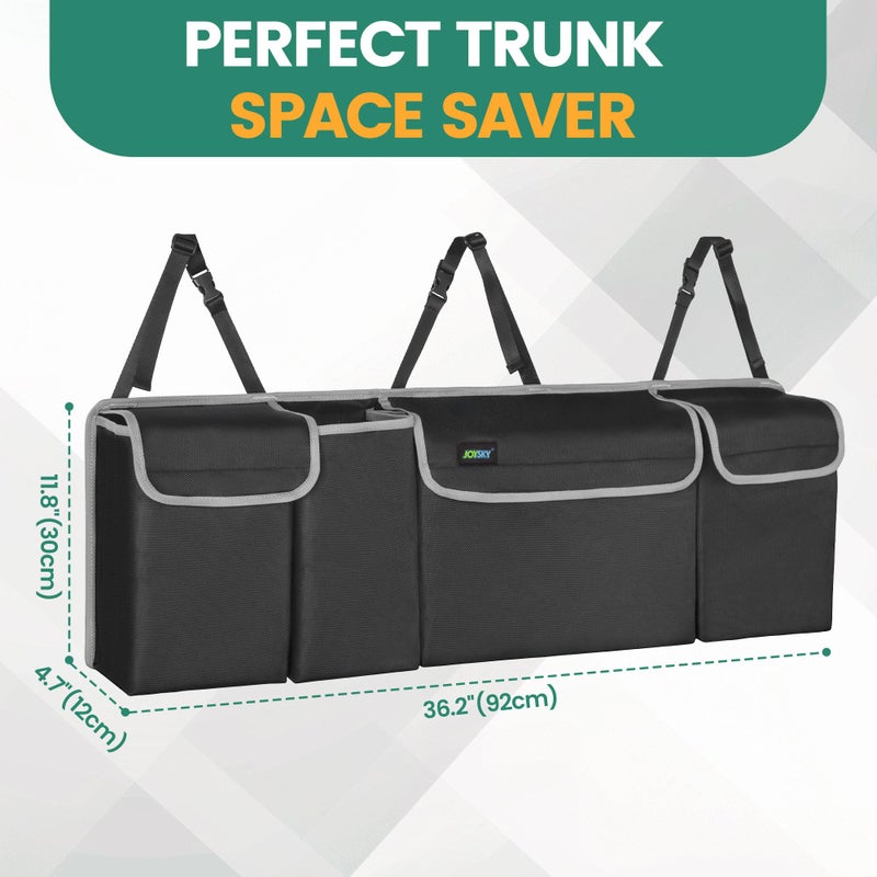 JOYSKY Car Trunk Organizer for SUV, Backseat Hanging Trunk Organizer for Jeep, Hatchback, MPV, Large Capacity Seat Back Storage Bag, Made of High Density Fabric, Space-saving Car Interior Accessory - Image 2